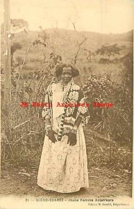 Madagascar, Diego-Suarez, Young Antarrkara Woman, Native Costume,M Jourdil No 21