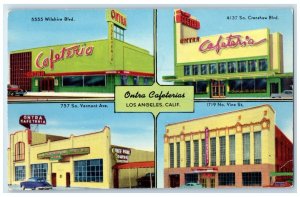 c1950's Ontra Cafeteria Los Angeles California CA, Multiview Vintage Postcard