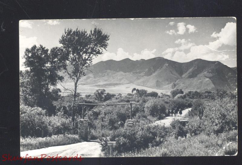 EATONS RANCH WOLF WYOMING ENTRANCE VINTAGE REAL PHOTO POSTCARD