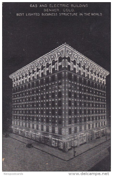 Gas & Electric bldg at night , DENVER , Colorado , 00-10s