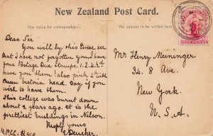 The Boy's College, Nelson, New Zealand, Early Postcard, Used in 1908