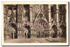 Old Postcard The Cathedral Bourges The five portals