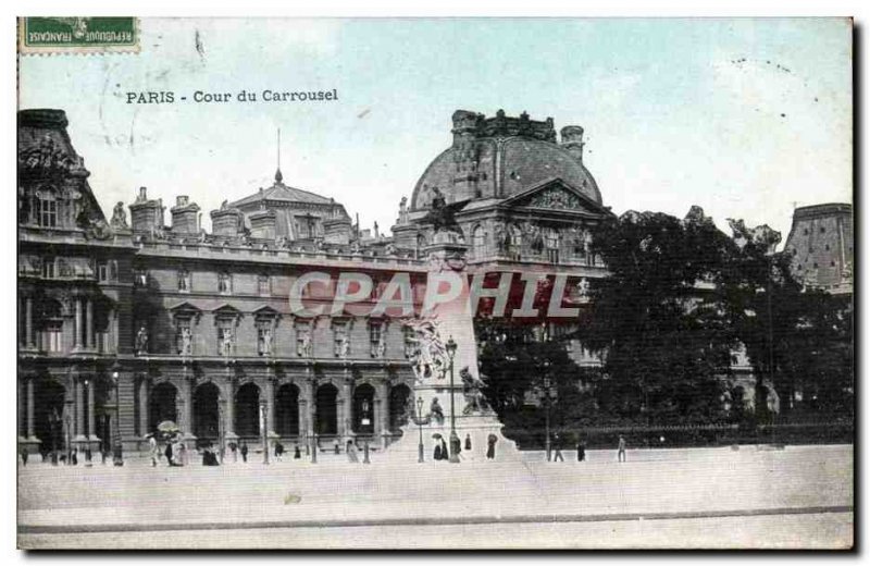 Old Postcard Paris Court of Carousel