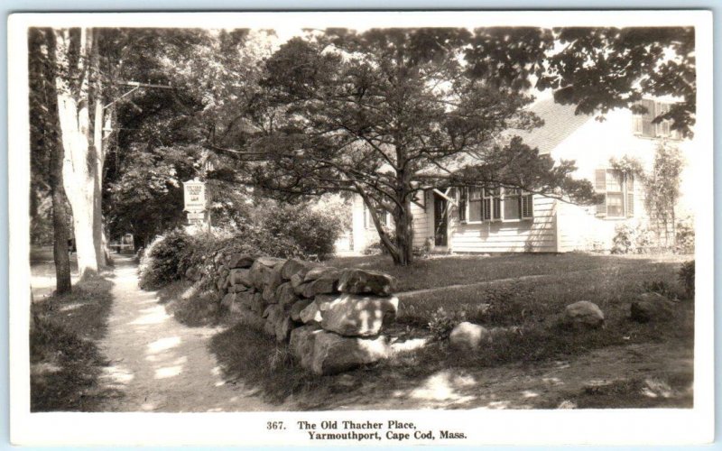 RPPC  YARMOUTHPORT, CAPE COD, Massachusetts MA  Old THATCHER PLACE  Postcard