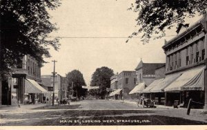 Syracuse Indiana Main Street Looking West Vintage Postcard AA56400