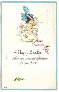 Happy Easter, Nude Little Girl Hair Bow, Used 1916 Flag Cancel