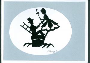 Denmark. 1 Card. Original  Paper Cut. H.C. Andersen.Motif.