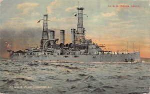 USS RHODE ISLAND MILITARY SHIP TO LIMA PERU #397 STAMPS POSTCARD EXCHANGE 1913