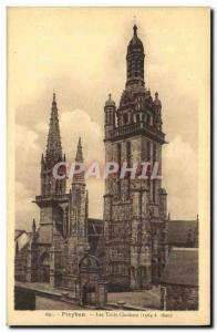 Old Postcard Pleyben The three towers