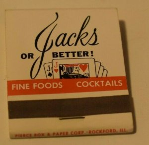 Jacks or Better Rockford Freeport Illinois 20 Strike Matchbook