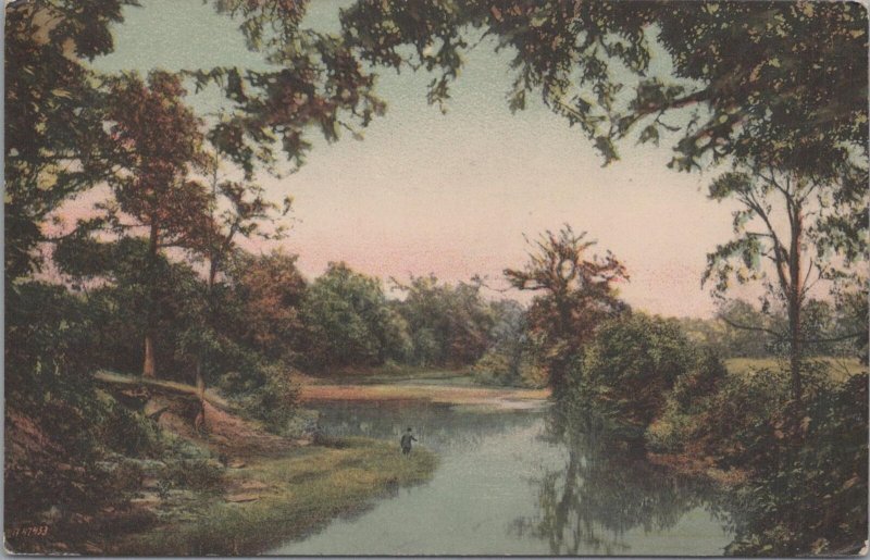 Postcard The Angler's Chosen Spot Buffalo Creek Lewisburg PA 1907