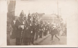 Men in Military Uniform British ?? Unused Real Photo Postcard H38