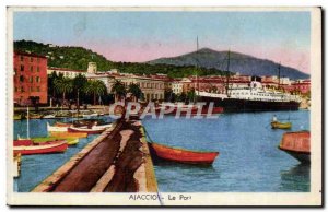 Corsica - Corse - The Port - boat - Ajaccio - Old Postcard