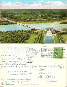 Lincoln Memorial, Arlington Memorial Bridge, and Virginia as Seen from Washin...