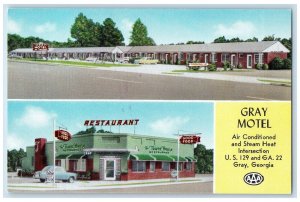 View Of Gray Motel And The Towne House Restaurant Georgia GA Multiview Postcard
