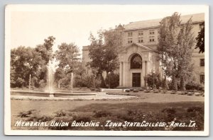 Ames Iowa State College Memorial Building RPPC Postcard D22