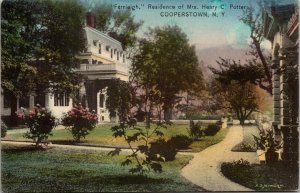 Postcard NY Cooperstown Fernleigh Residence Henry C Potter 1909