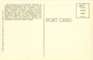 California Missions Map Card CA Chrome