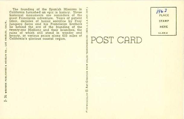 California Missions Map Card CA Chrome