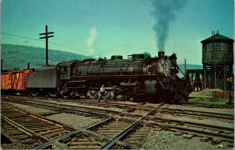 Rutland Railroad Mountain #93 steam locomotive railroad train postcard