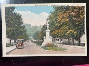 Vintage Postcard 1917 Soldiers Monument, W Main Street, Chillicothe, Ohio (OH)