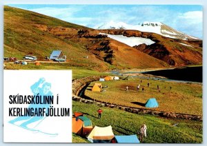 KERLINGARFJOLLUM, ICELAND ~ Tents Campers SUMMER SKI SCHOOL 4x6 Postcard