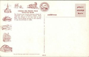 Vtg Virginia and Trucklee Train Railway Carson City Nevada NV Unused Postcard