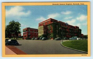 NORWALK, Connecticut CT ~ NORWALK GENERAL HOSPITAL c1940s Linen Postcard