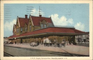 Campbellton New Brunswick Train Station Depot c1930s-40s Postcard