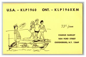 QSL Radio Card From Ogdensburg N.Y. New York KLP1960 Postcard