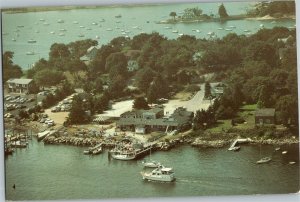Aerial View Abbott's Lobster in the Rough Noank CT Restaurant Postcard X02