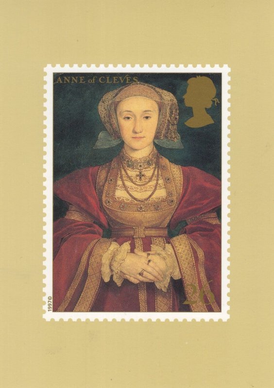 Anne Of Cleves Henry VIII Painting RMPQ Rare Stamp Postcard