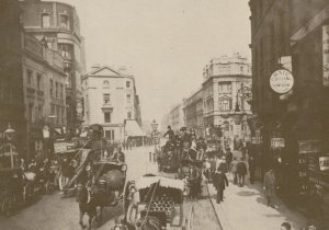 Oxford Street in 1887 Victorian London Transport Postcard