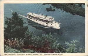 Muskoka Ontario ON Algonquin Ship Steamer Vintage Postcard