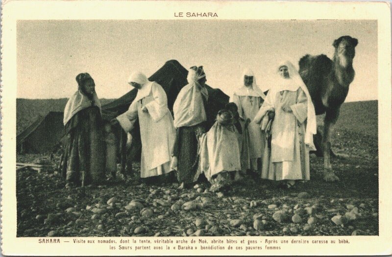 Algeria Sahara Visit to the Nomads, including the tent Vintage Postcard B121