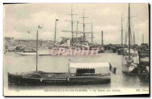 Old Postcard Deauville Beach Fleurie The Basin Yachts