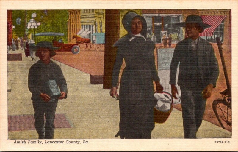 Pennsylvania Lancaster County Amish Family Curteich