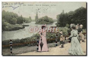 Old Postcard Paris Bois de Boulogne The Lac Women and Children