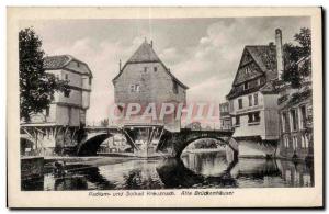 Old Postcard Radium und Solbad Kreuznach Alte Bruckenhauser