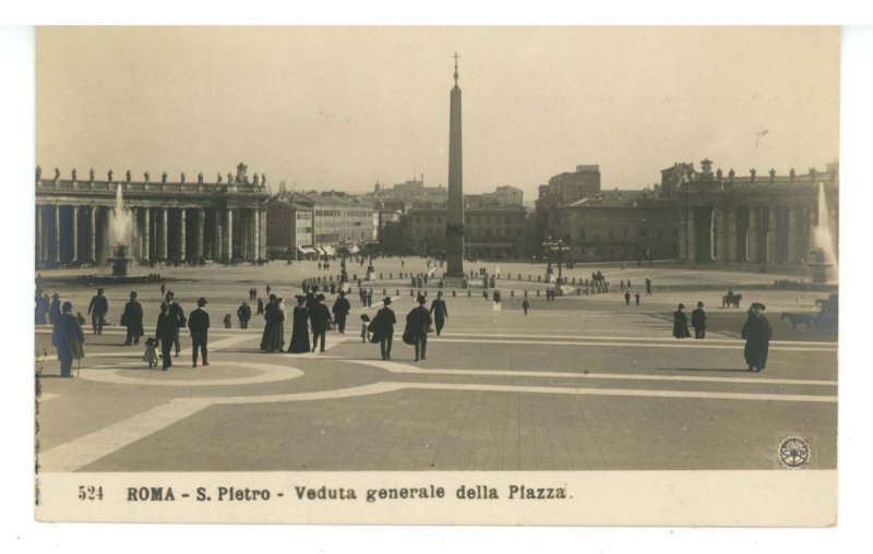 Italy - Roma (Rome), Vatican City. General View In St Peter's Square RPPC