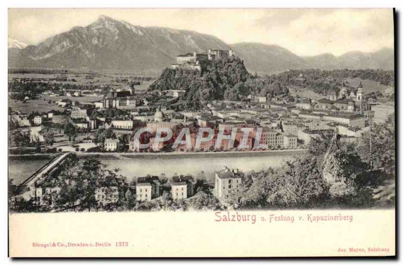 Postcard Old Salzburg v u Feslung Kapuzinerburg