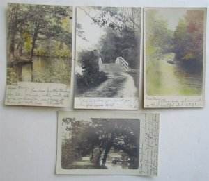 BRIDGETON NJ LOT OF 4 1906-1907 antique REAL PHOTO POSTCARDS RPPC CAPE MAY sent