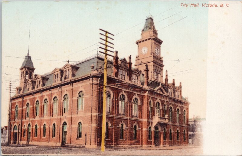 City Hall Victoria BC British Columbia Unused Barber Bros Postcard G5