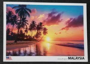 [AG] P351 Malaysia East Coast Sunrise Island Beach Dawn Tourism (postcard *New