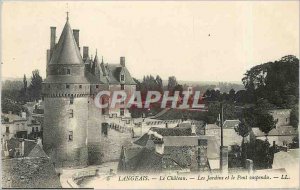 Old Postcard Langeais Le Chateau Gardens and the Suspension Bridge