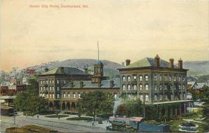 c1907 Chromograph Postcard Queen City Hotel, Cumberland MD Allegany County