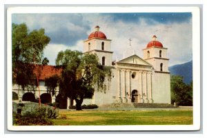 Vintage 1960's Postcard Santa Barbara Franciscan Mission California