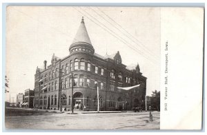 Davenport Iowa IA Postcard Turner Hall Exterior Building c1905 Vintage Antique