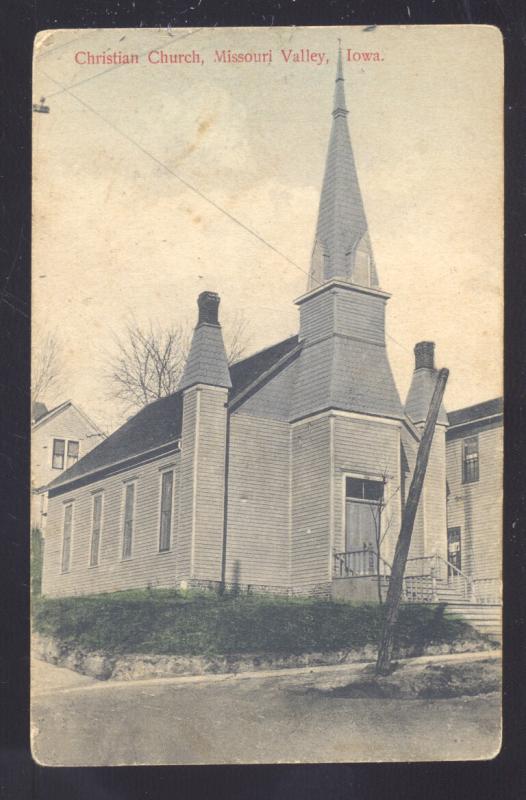 MISSOURI VALLEY IOWA CHRISTIAN CHURCH ANTIQUE VINTAGE POSTCARD