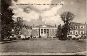 Vtg 1940's Macmillan Hall Wells College Aurora New York NY Artvue Postcard